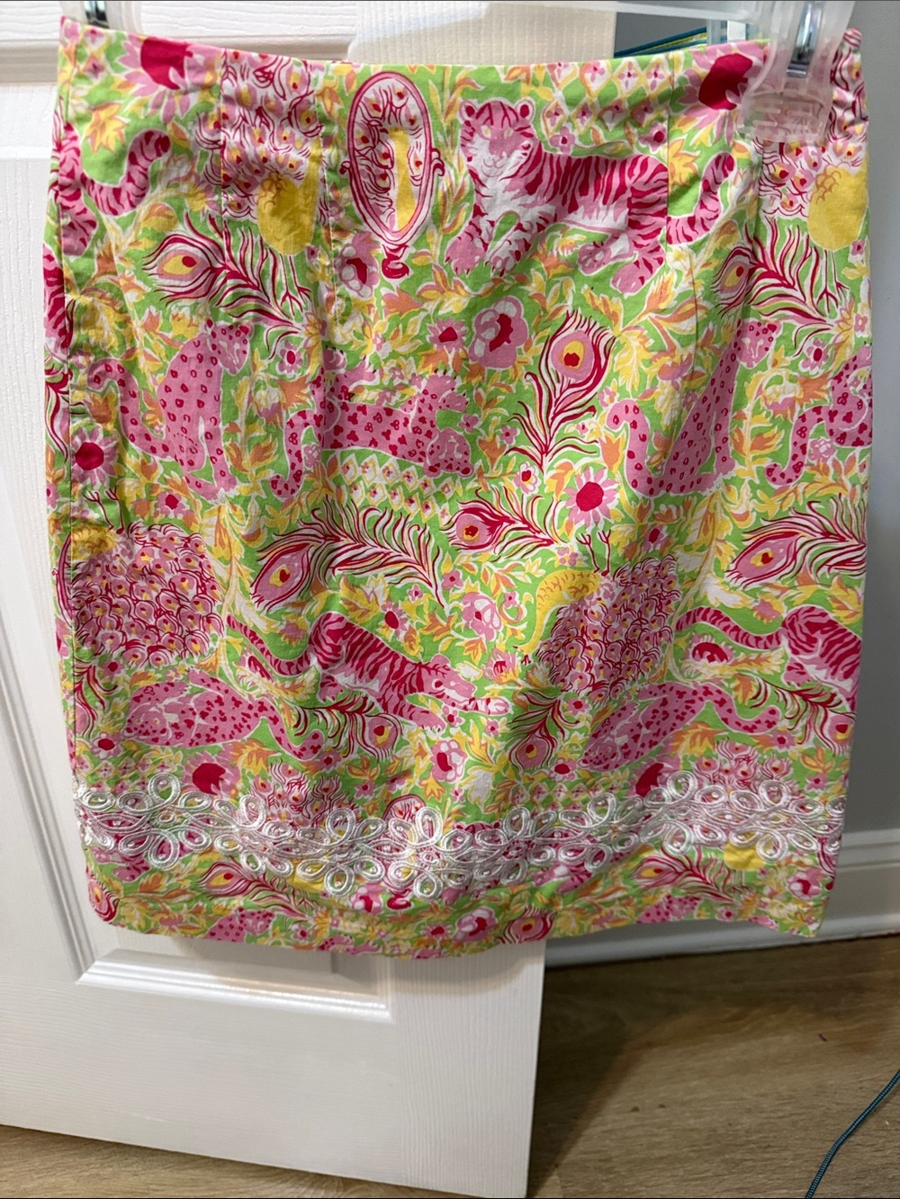 Vibrant Pink & Yellow Printed Mini Skirt